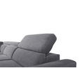 ECKSOFA Dunkelgrau Velours  inkl. Bettkasten, Schlaffunktion, Rücken echt, Kopfteilverstellung, Liegefläche im Originalstoff  - Dunkelgrau/Schwarz, KONVENTIONELL, Textil/Metall (217/255cm) - Carryhome