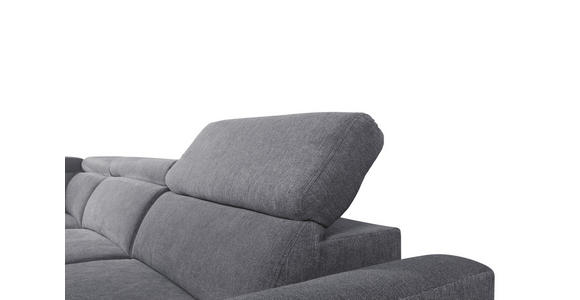ECKSOFA Dunkelgrau Velours  inkl. Bettkasten, Schlaffunktion, Rücken echt, Kopfteilverstellung, Liegefläche im Originalstoff  - Dunkelgrau/Schwarz, KONVENTIONELL, Textil/Metall (217/255cm) - Carryhome