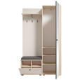 GARDEROBE 5-teilig  in 114/197/40 cm  - Kaschmir/Eichefarben, Design, Glas/Holzwerkstoff (114/197/40cm) - Xora