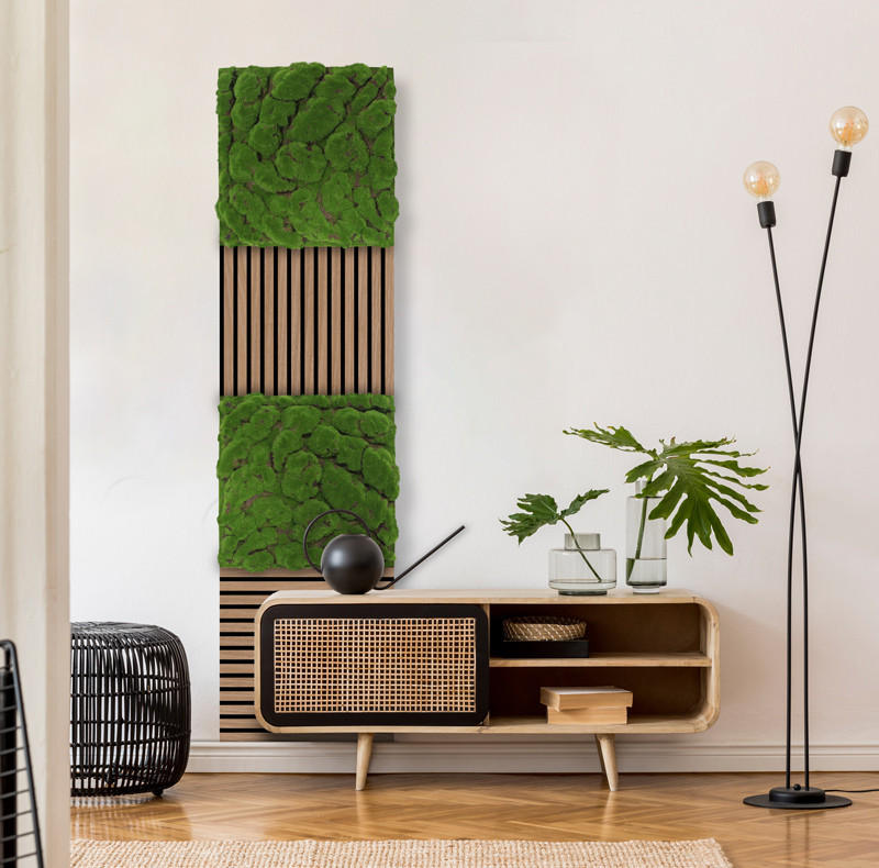 AKUSTIKPANEEL Modular Wall System Design Moos 52/52/2.6 cm  - Hellgrün, KONVENTIONELL, Naturmaterialien (52/52/2.6cm) - Jangal