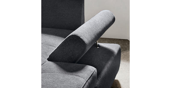 ECKSOFA in Flachgewebe Hellgrau  - Silberfarben/Hellgrau, Design, Textil/Metall (306/174cm) - Carryhome