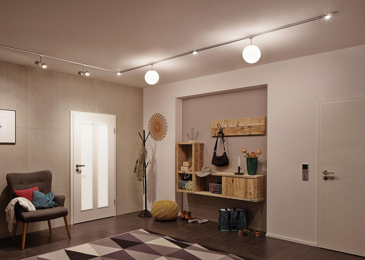 URAIL SCHIENENSYSTEM-STRAHLER - Chromfarben, Design, Kunststoff/Metall (19/18/4cm) - Paulmann