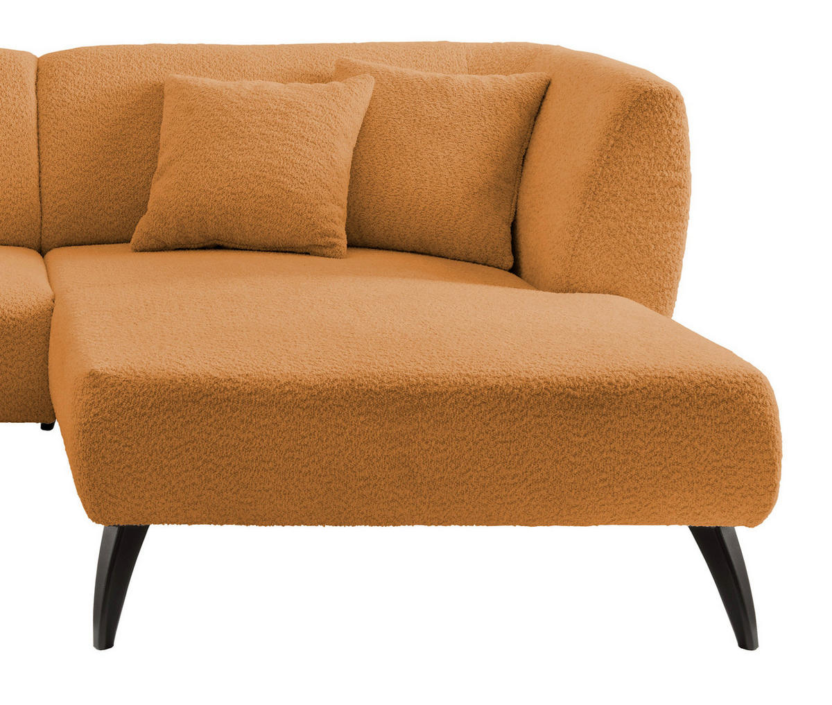 ECKSOFA in Bouclé Goldfarben  - Goldfarben/Schwarz, Modern, Holz/Textil (264/160cm) - MID.YOU