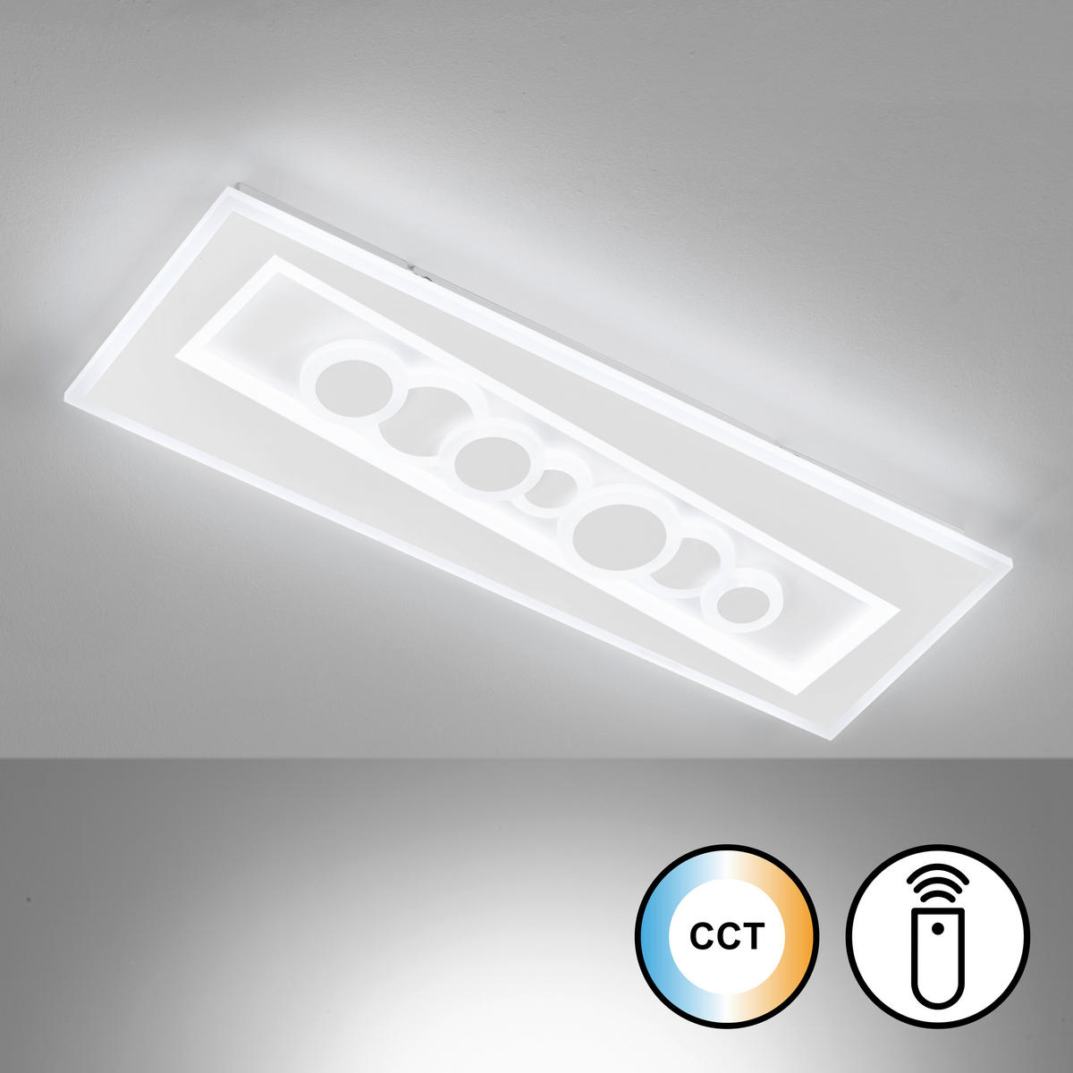 LED-DECKENLEUCHTE 63/21/6 cm   - Weiß, Design, Metall (63/21/6cm) - Fischer & Honsel