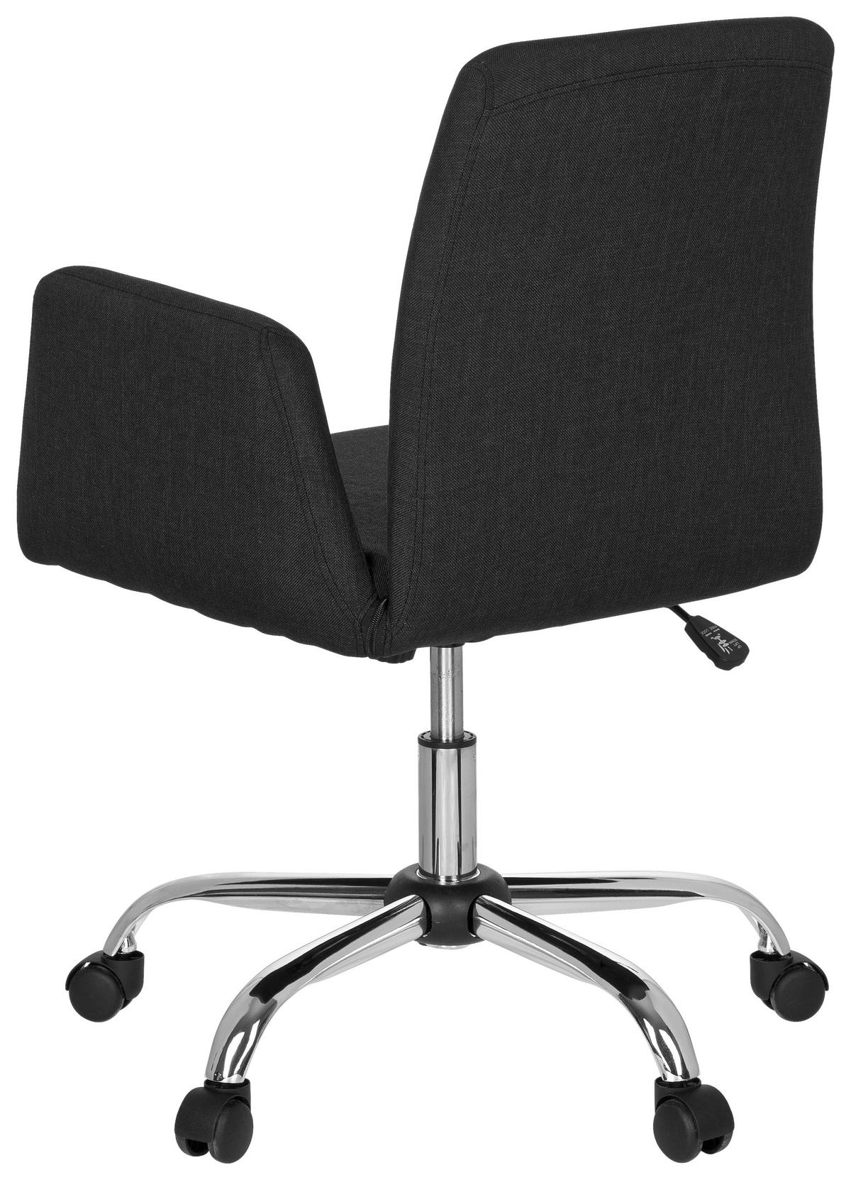 SNURRSTOL  i flatväv svart  - kromfärg/svart, Modern, metall/textil (54/95/44cm) - MID.YOU