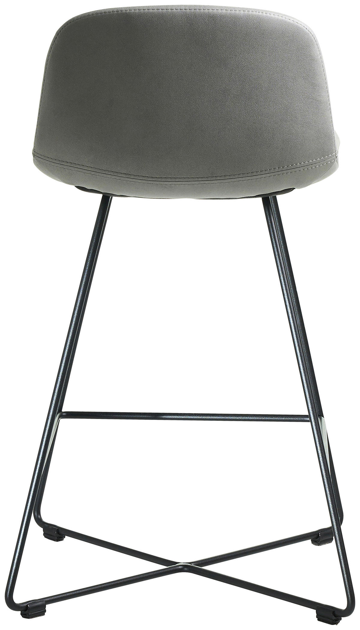BARHOCKER in Metall, Textil Schwarz, Hellgrau  - Hellgrau/Schwarz, Basics, Textil/Metall (50/85/48cm) - Celina Home