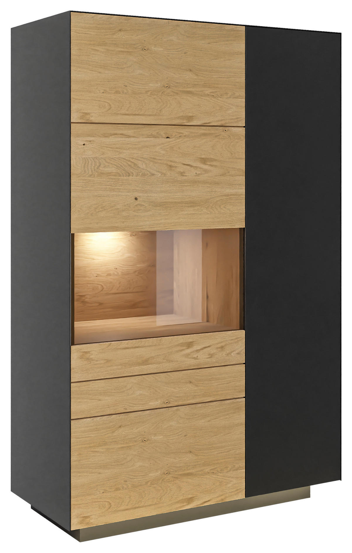 HIGHBOARD Celika Celika Anthrazit, Wildeiche  91/141/40 cm  - Wildeiche/Anthrazit, Natur, Holz/Holzwerkstoff (91/141/40cm) - Dieter Knoll