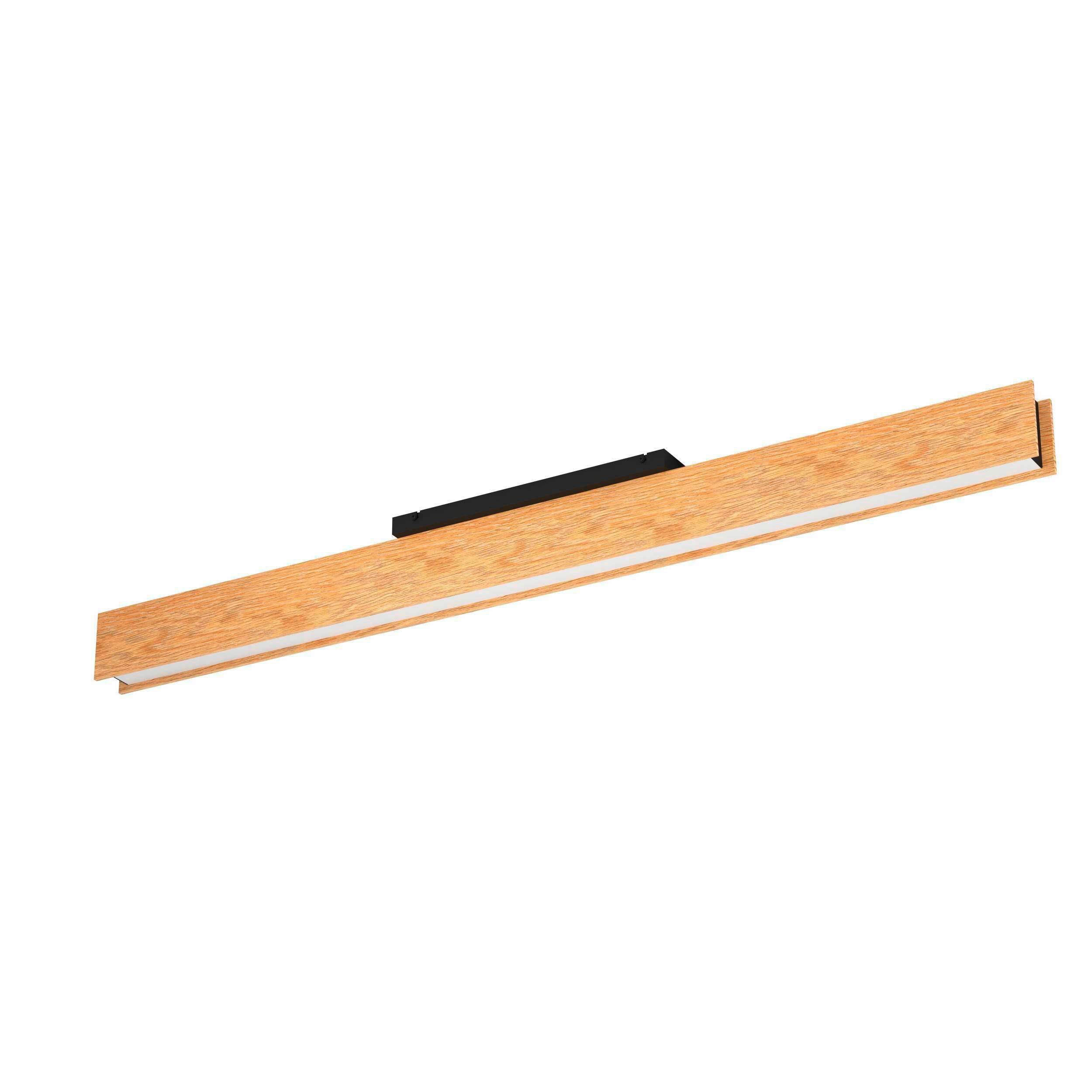 DECKENLEUCHTE Anchorena-Z  Smart 123/8/11 cm   - Schwarz/Braun, Natur, Holz/Kunststoff (123/8/11cm)