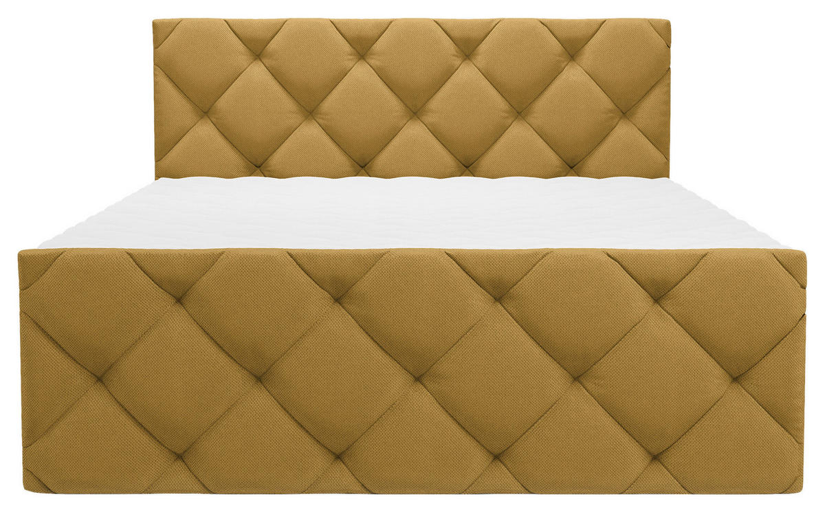 BOXBETT 140/200 cm  in Senfgelb  - Senfgelb/Schwarz, Konventionell, Kunststoff/Textil (140/200cm) - Carryhome