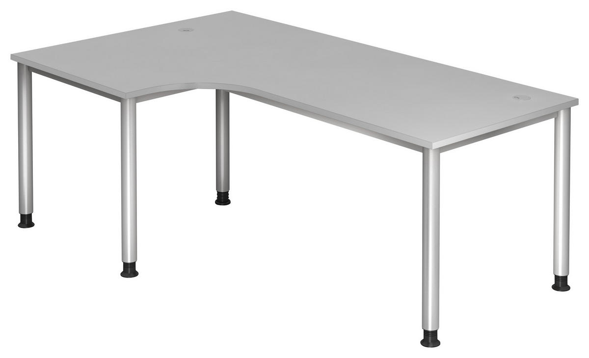 ECKSCHREIBTISCH 200/120/68-76 cm  in Grau, Silberfarben  - Silberfarben/Grau, KONVENTIONELL, Holzwerkstoff/Metall (200/120/68-76cm) - Venda