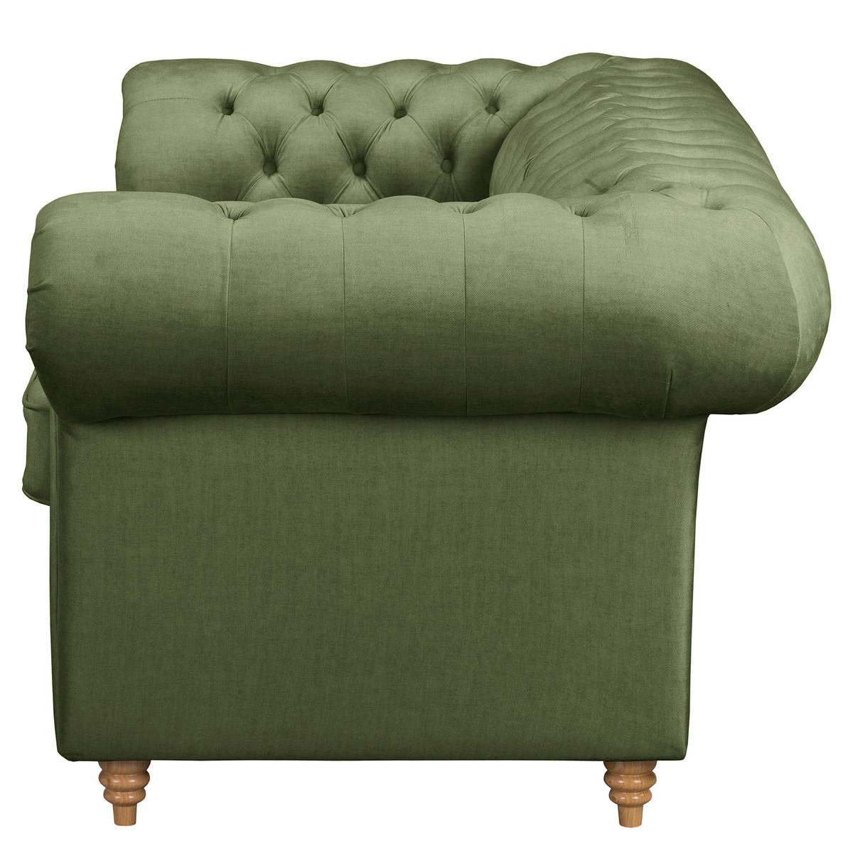 2-SITZER-SOFA Laura in Mikrofaser Dunkelgrün  - Dunkelgrün/Braun, Design, Holz/Textil (190/75/91cm) - P & B