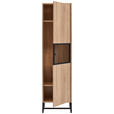 GARDEROBENSCHRANK 50/190/41 cm  - Schwarz/Sonoma Eiche, MODERN, Holzwerkstoff/Metall (50/190/41cm) - Novel