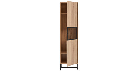 GARDEROBENSCHRANK 50/190/41 cm  - Schwarz/Sonoma Eiche, MODERN, Holzwerkstoff/Metall (50/190/41cm) - Novel