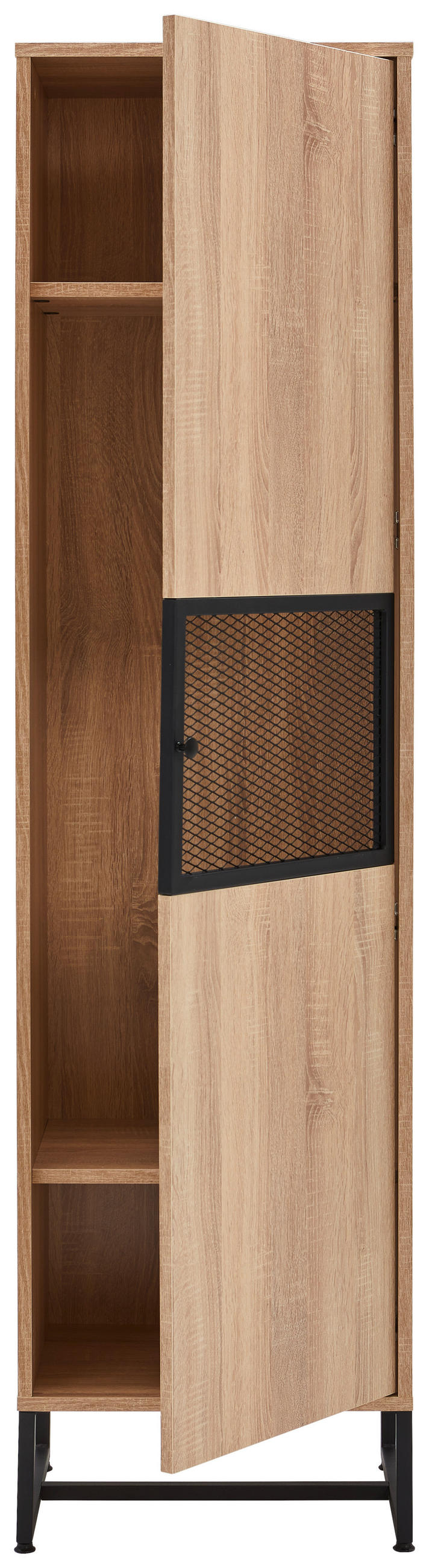 GARDEROBENSCHRANK  in 50/190/41 cm  - Schwarz/Sonoma Eiche, MODERN, Holzwerkstoff/Metall (50/190/41cm) - Novel