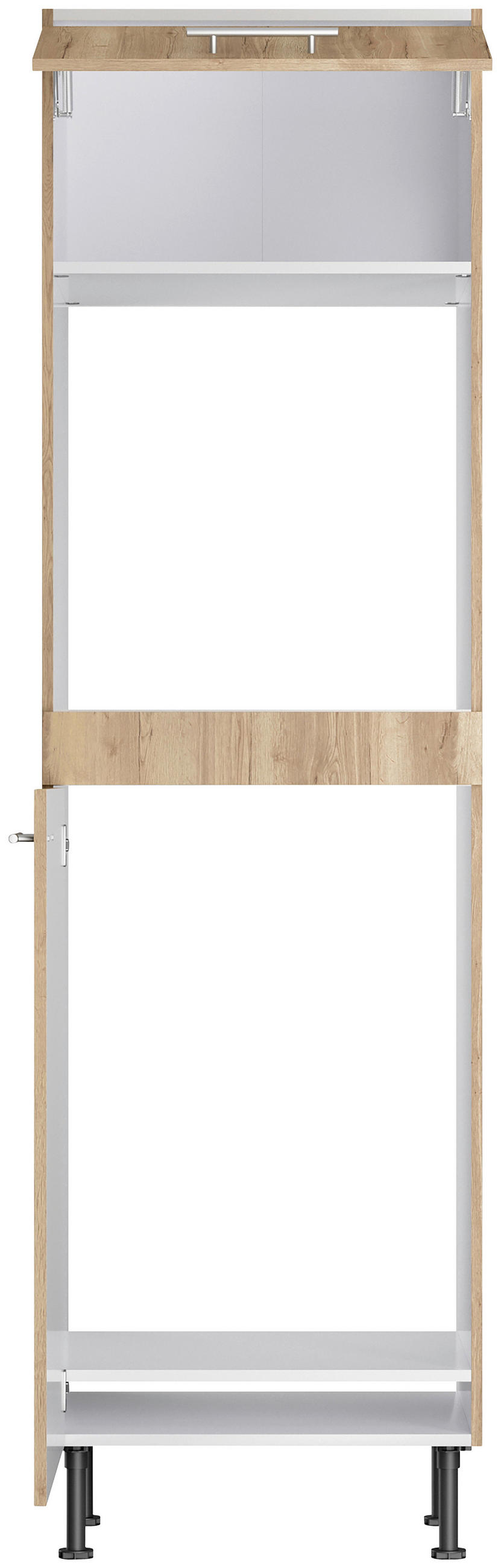 ECKKÜCHE 270/200 cm  in Eichefarben  - Edelstahlfarben/Eichefarben, Basics, Holzwerkstoff/Metall (270/200cm) - Optifit