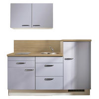 KÜCHENBLOCK 180 cm   in Hellgrau, Pastellblau  - Pastellblau/Eichefarben, Design, Holzwerkstoff/Metall (180cm) - Pino