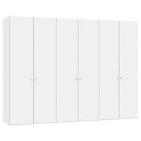 DREHTÜRENSCHRANK  in Weiß  - Silberfarben/Weiß, Design, Glas/Holzwerkstoff (303/220/59cm) - Jutzler