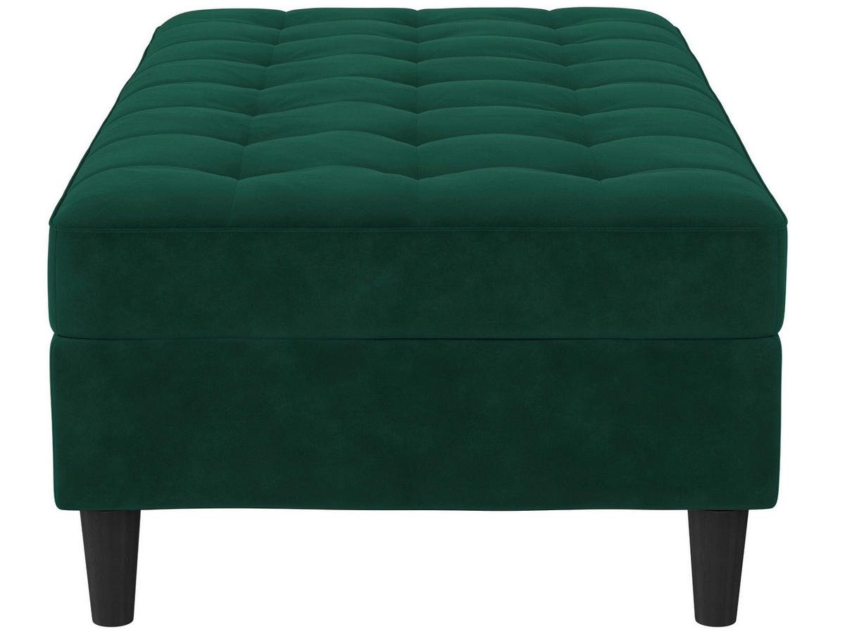 HOCKER in Textil Dunkelgrün  - Dunkelgrün/Schwarz, Basics, Kunststoff/Textil (130/43/69cm) - Livetastic