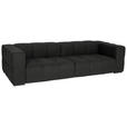 BIGSOFA  in Flachgewebe, Leinenoptik Anthrazit  - Anthrazit/Schwarz, Design, Textil/Metall (262/66/113cm) - Belluti