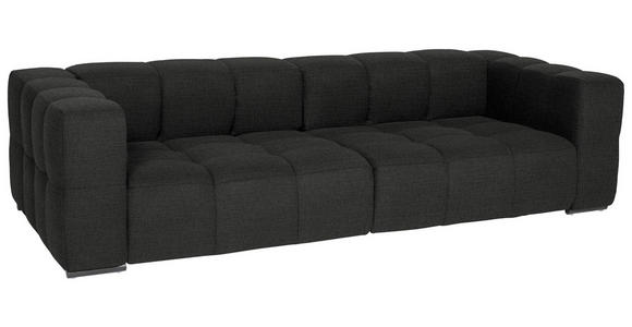 BIGSOFA  in Flachgewebe, Leinenoptik Anthrazit  - Anthrazit/Schwarz, Design, Textil/Metall (262/66/113cm) - Belluti