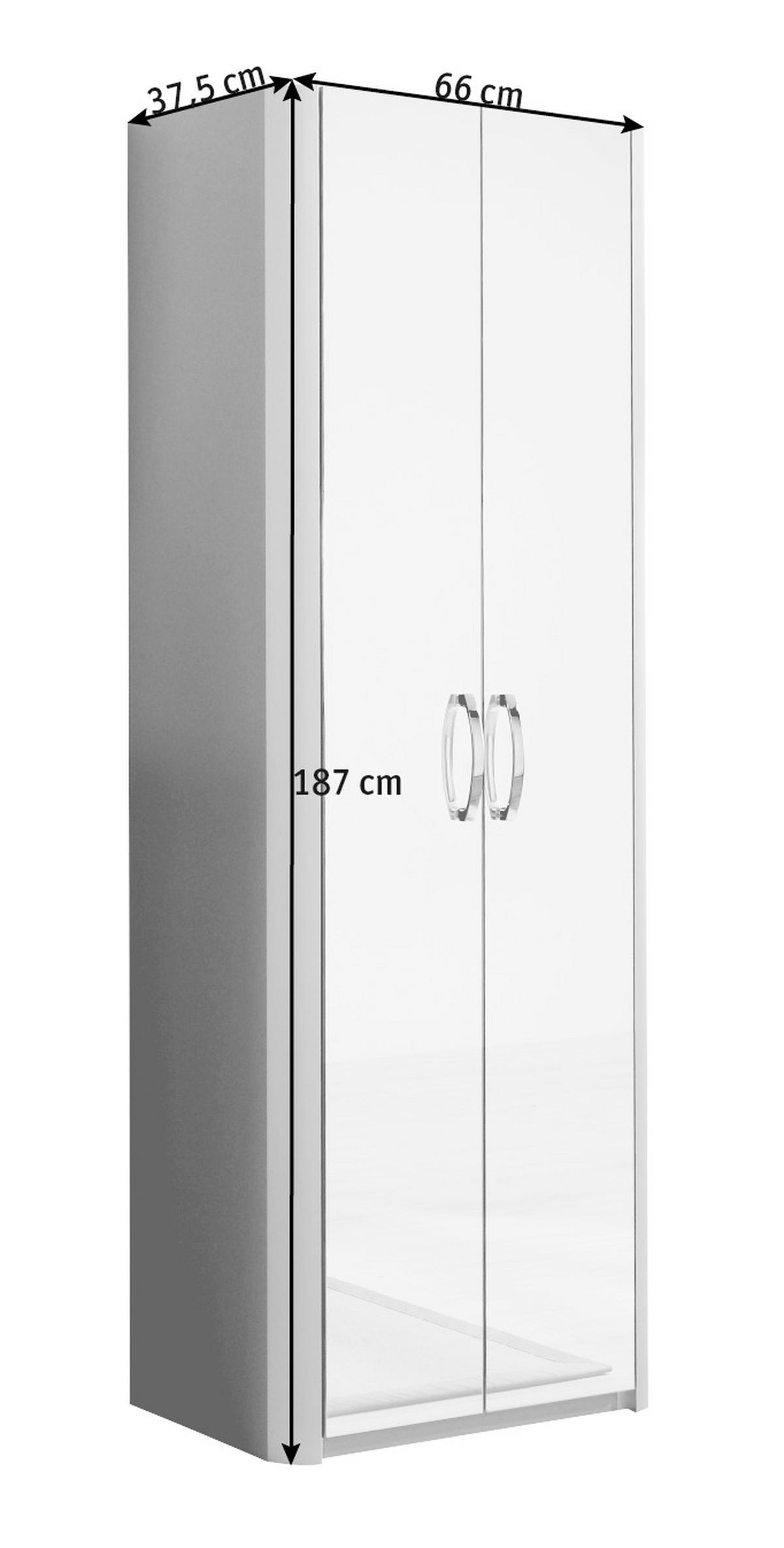 GARDEROBENSCHRANK  in 66/190/38 cm  - Chromfarben/Alufarben, Design, Glas/Holzwerkstoff (66/190/38cm) - Moderano
