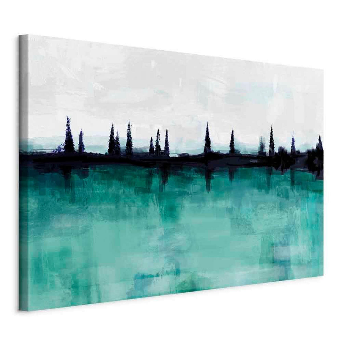 LEINWANDBILD Landschaft & Natur, Abstraktes, Sonstiges 90/60/1.2 cm  - Grauweiß/Mintgrün, Basics, Holz/Textil (90/60/1.2cm) - artgeist