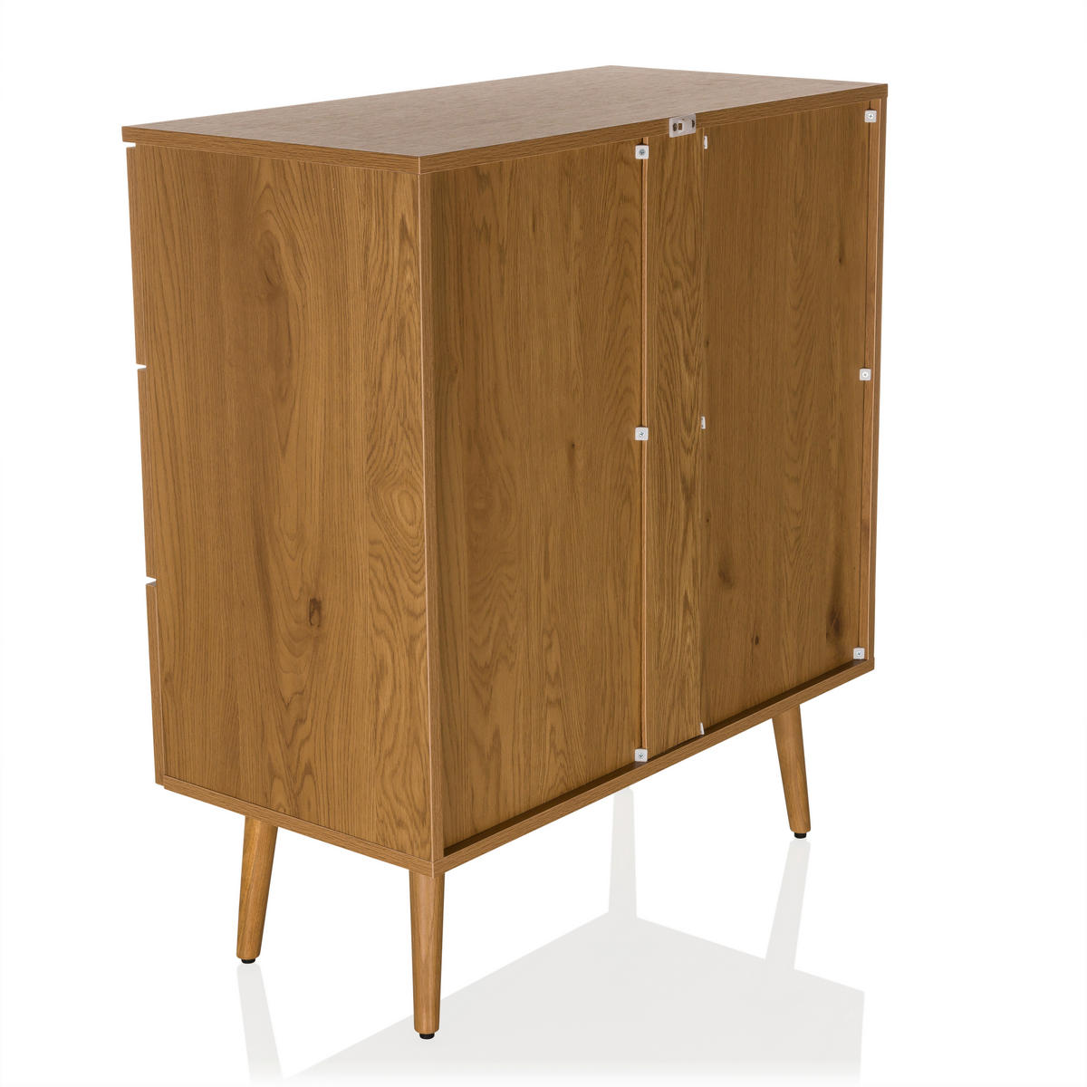 BYRÅ 80/90/40 cm  - svart/ekfärgad, Modern, trämaterial (80/90/40cm) - MID.YOU