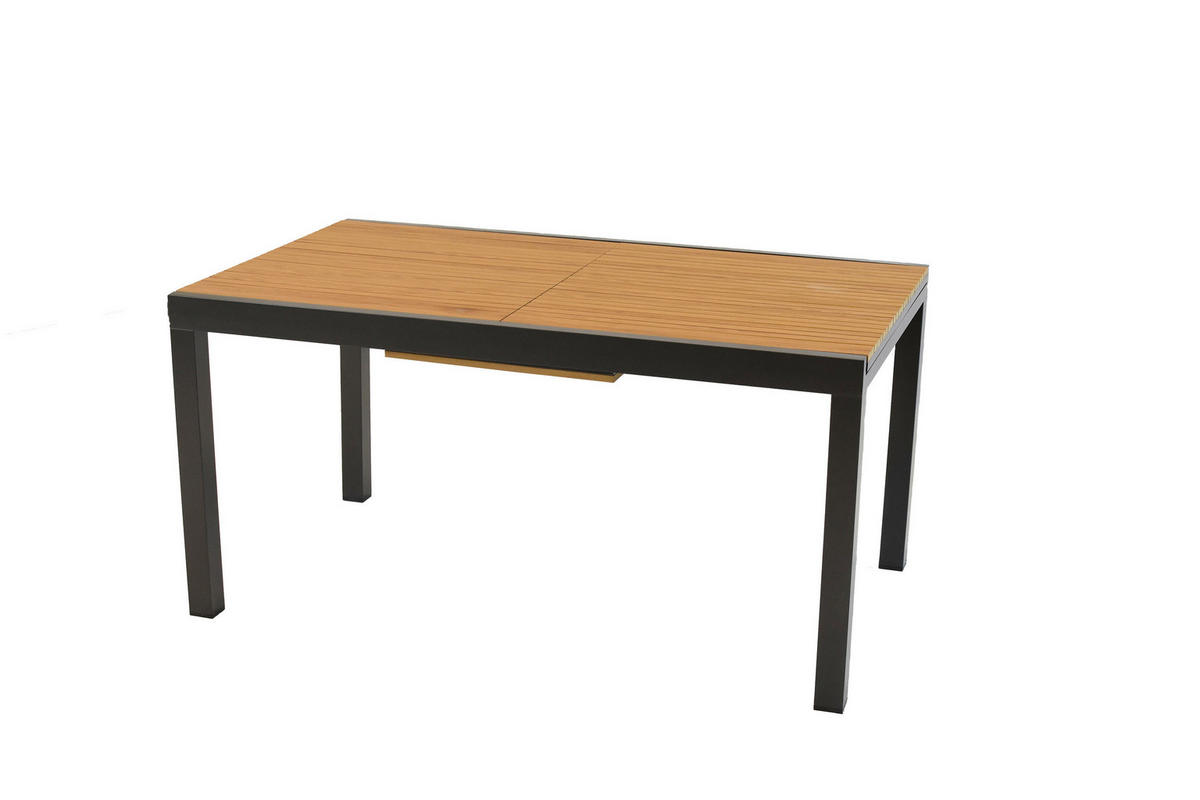 GARTENTISCH 150/90/75 cm  - Graphitfarben/Naturfarben, KONVENTIONELL, Kunststoff/Metall (150/90/75cm) - Gardenson