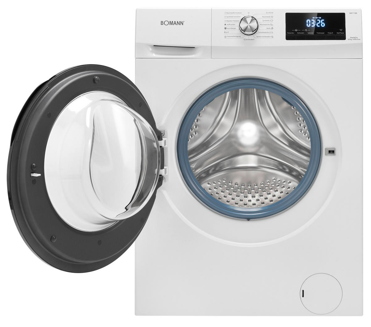 WASCHTROCKNER WAT 7186 WS  - Weiß, Basics, Glas/Kunststoff (60/85/54cm) - Bomann