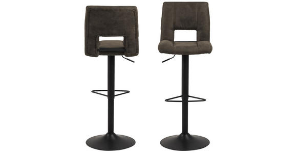 BARHOCKER in Anthrazit - Anthrazit/Schwarz, Design, Textil/Metall (41,5/94-115/52cm) - Carryhome