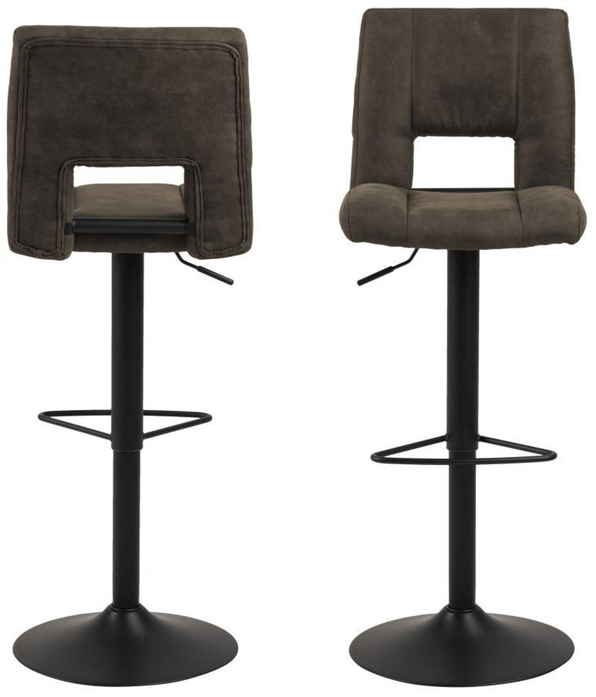 BARSKI STOL, antracit  - črna/antracit, Design, kovina/tekstil (41,5/94-115/52cm) - Hom`in