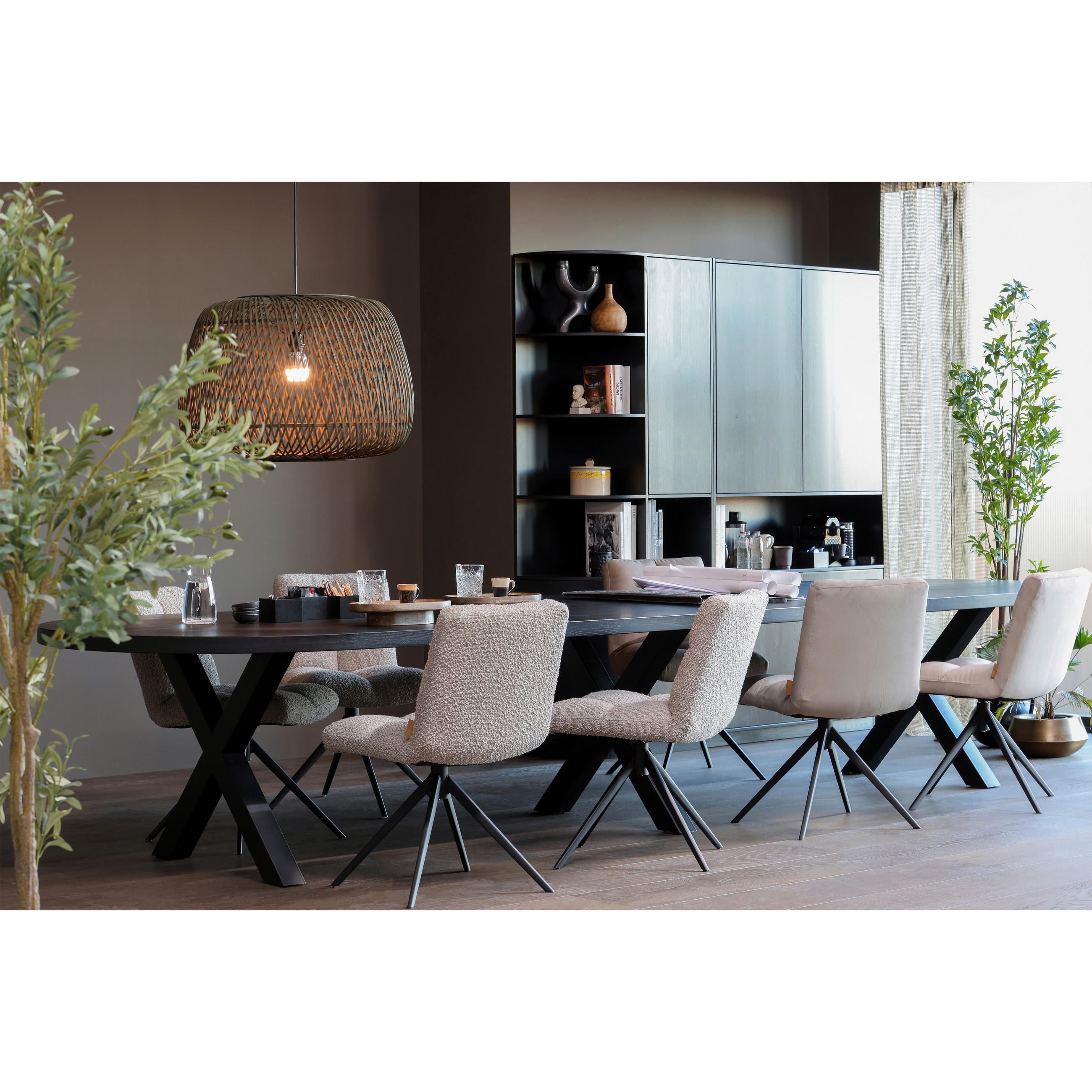 STUHL Bouclé Sandfarben  - Sandfarben/Schwarz, Design, Textil/Metall (48/80/45cm) - Livetastic