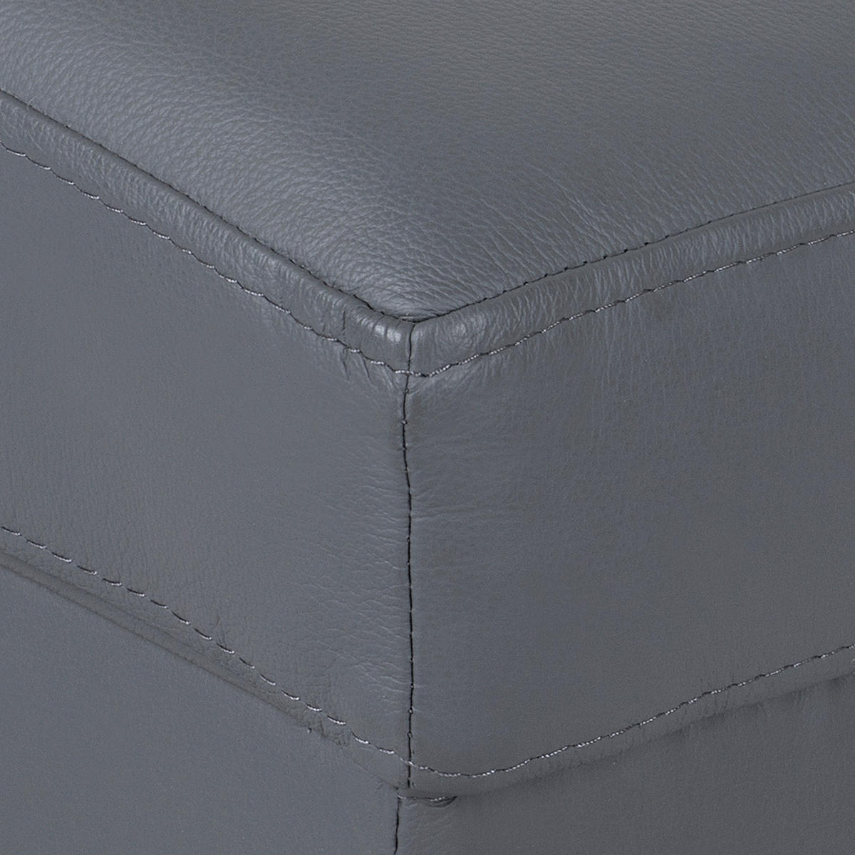 HOCKER Leder Anthrazit  - Chromfarben/Anthrazit, Design, Leder/Metall (91/44/57cm) - Livetastic