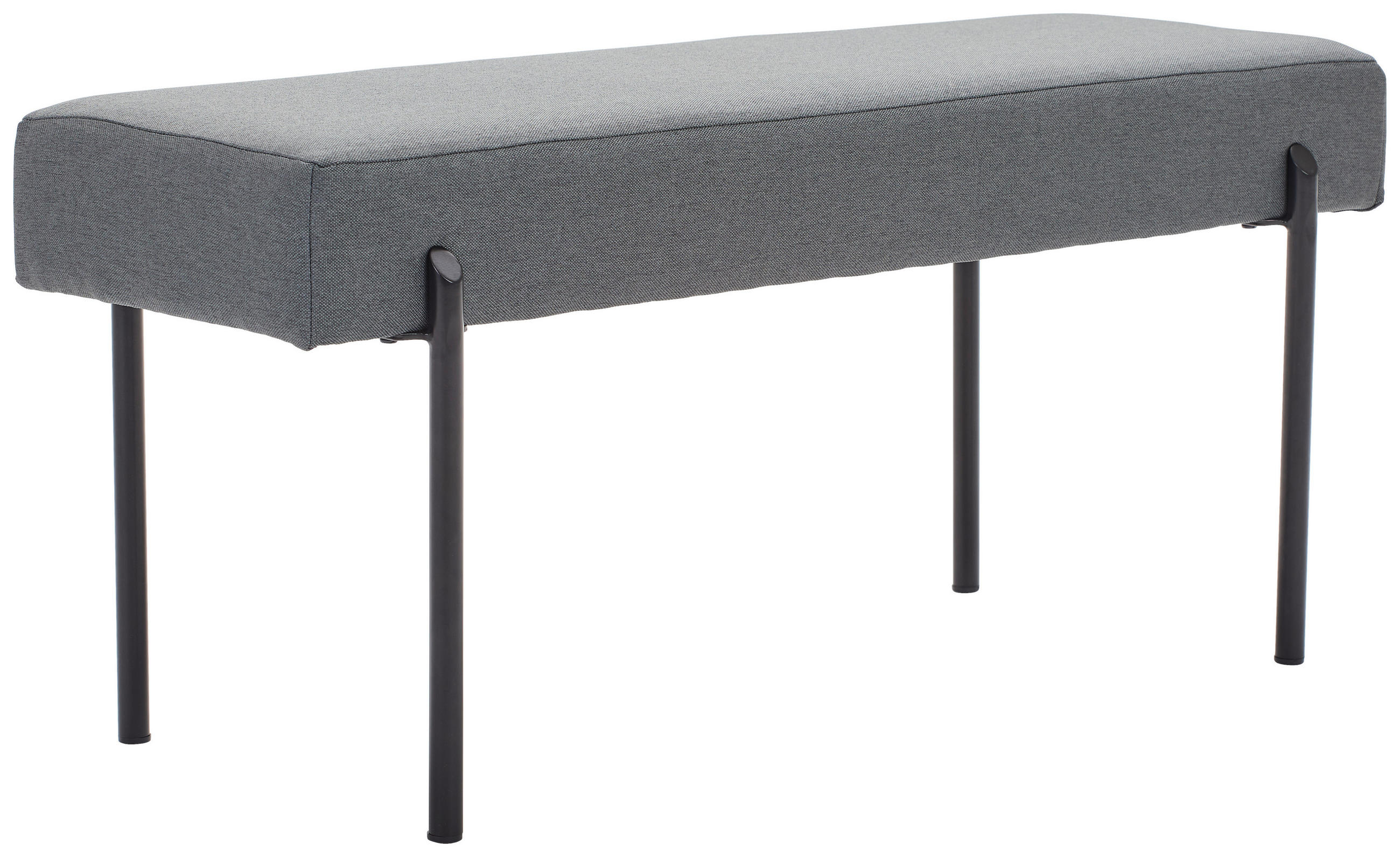 HOCKERBANK 100/45/35 cm Webstoff Grau  - Schwarz/Grau, MODERN, Textil/Metall (100/45/35cm) - Novel