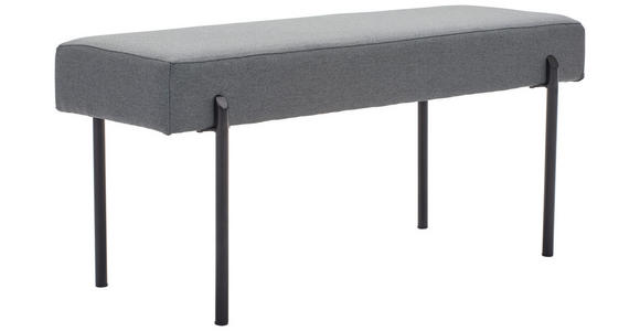 HOCKERBANK 100/45/35 cm Webstoff Grau - Schwarz/Grau, MODERN, Textil/Metall (100/45/35cm) - Novel