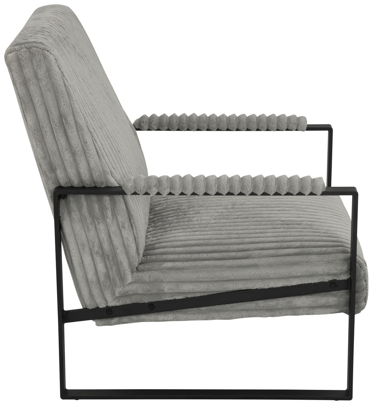 SESSEL Cord Grau    - Schwarz/Grau, MODERN, Textil/Metall (70/87/85cm) - P & B