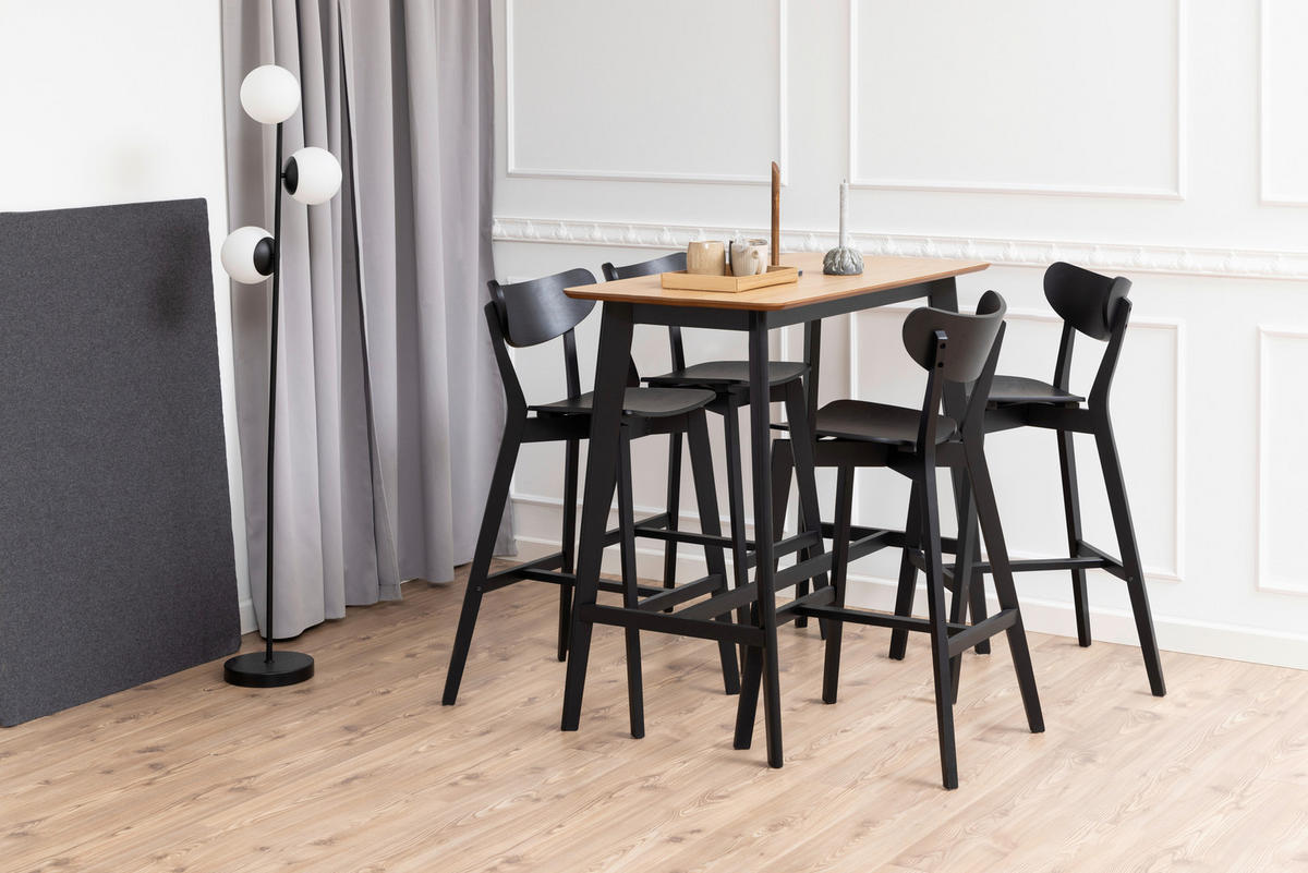 BARTISCH in Holz, Holzwerkstoff   - Eichefarben/Schwarz, Trend, Holz/Holzwerkstoff (120/105/60cm) - MID.YOU