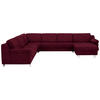WOHNLANDSCHAFT in Mikrofaser Bordeaux  - Chromfarben/Bordeaux, Design, Textil/Metall (278/364/166cm) - Valdera