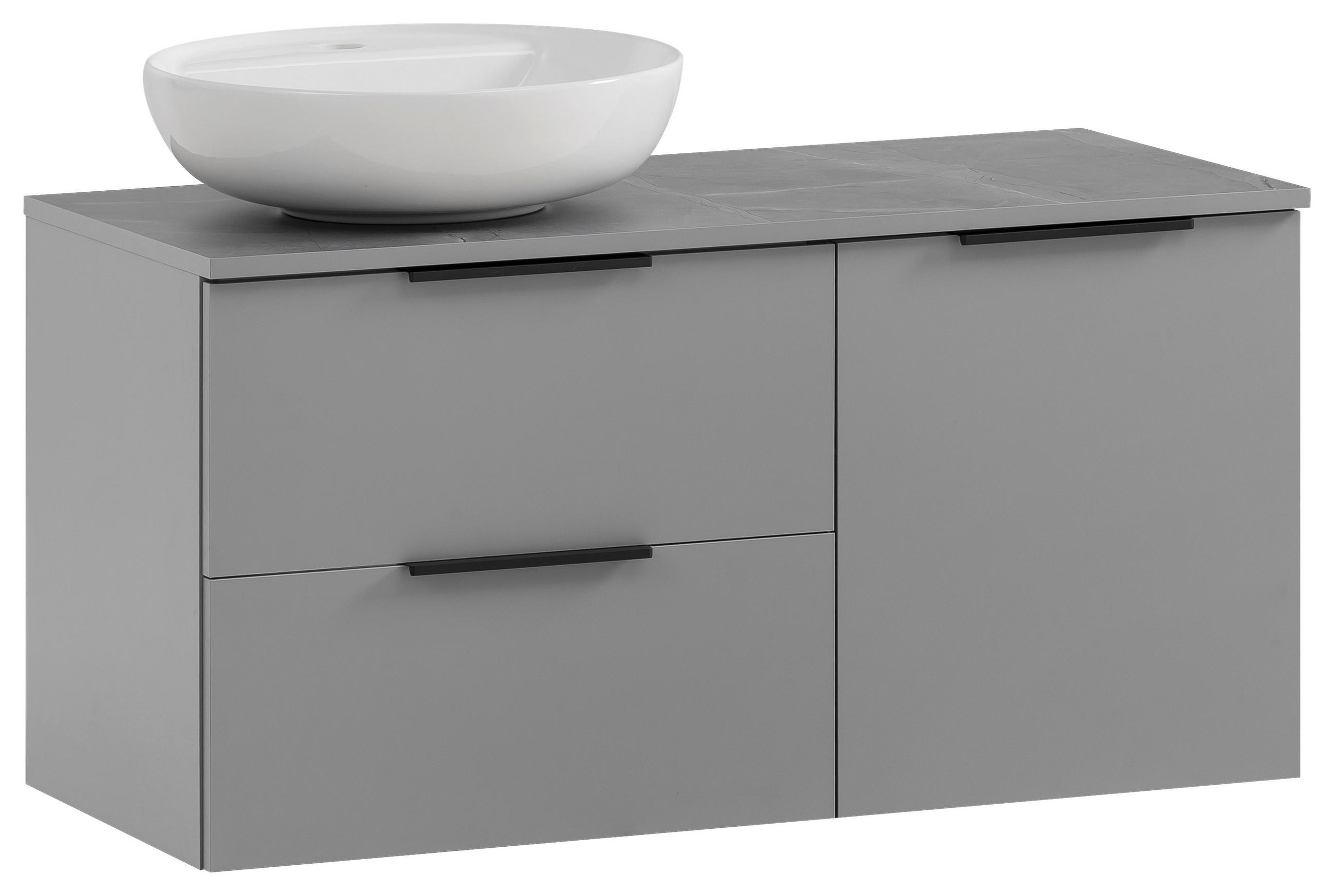 WASCHTISCHKOMBI 92,3 cm  - Platinfarben/Weiß Hochglanz, MODERN, Keramik/Holzwerkstoff (92,3cm) - MID.YOU