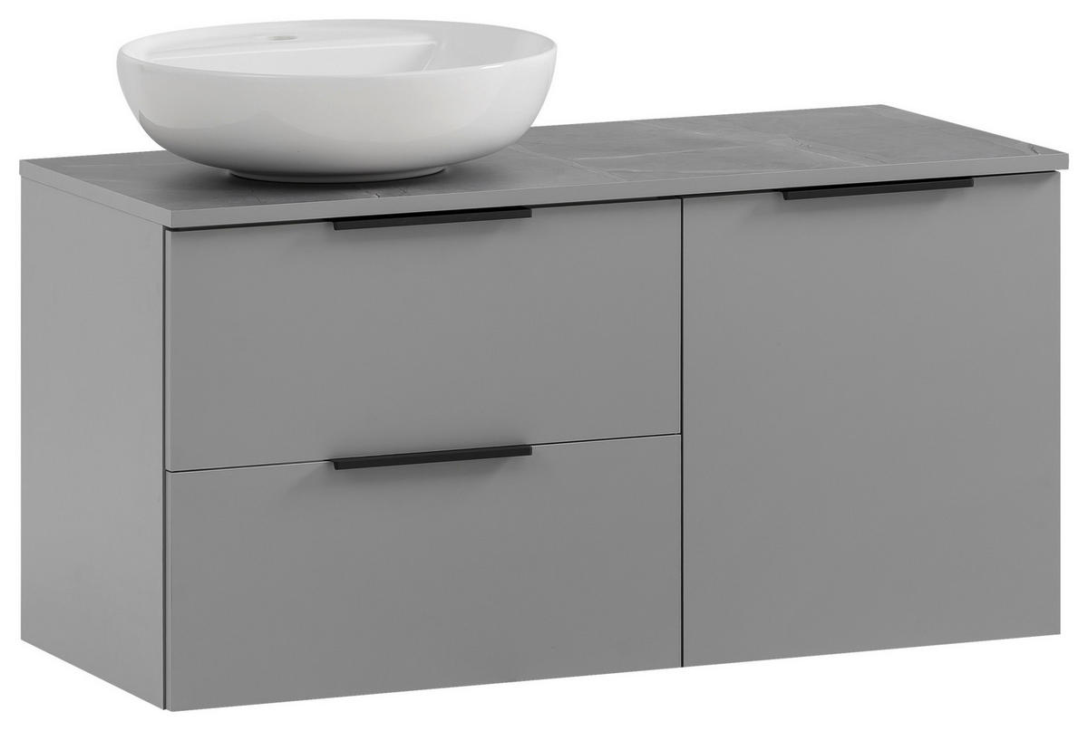 WASCHTISCHKOMBI 92,3 cm  - Platinfarben/Weiß Hochglanz, MODERN, Keramik/Holzwerkstoff (92,3cm) - MID.YOU