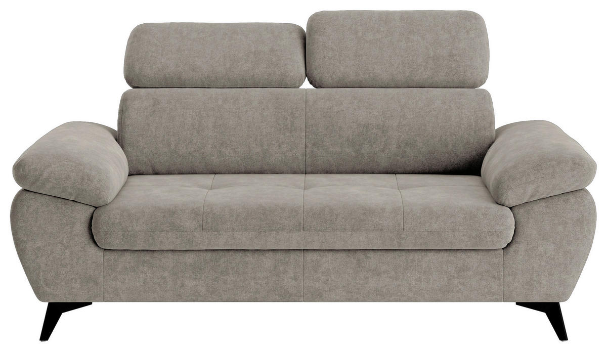 2-SITZER-SOFA Schlammfarben  - Schlammfarben/Schwarz, Textil/Metall (194/84/100cm) - MID.YOU