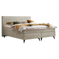 BOXSPRINGBETT 180/200 cm  in Beige  - Beige/Schwarz, Basics, Textil/Metall (180/200cm) - Boxxx