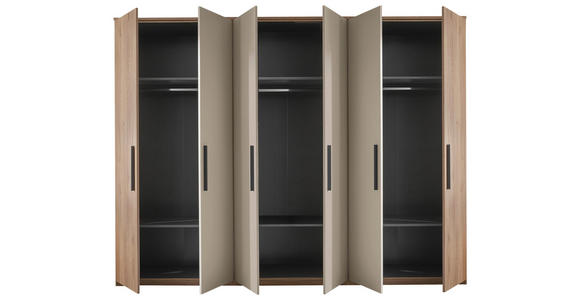 DREHTÜRENSCHRANK 300,5/227,7/60 cm 6-türig Eichefarben, Kaschmir - Kaschmir/Eichefarben, Design, Holzwerkstoff/Metall (300,5/227,7/60cm) - Xora