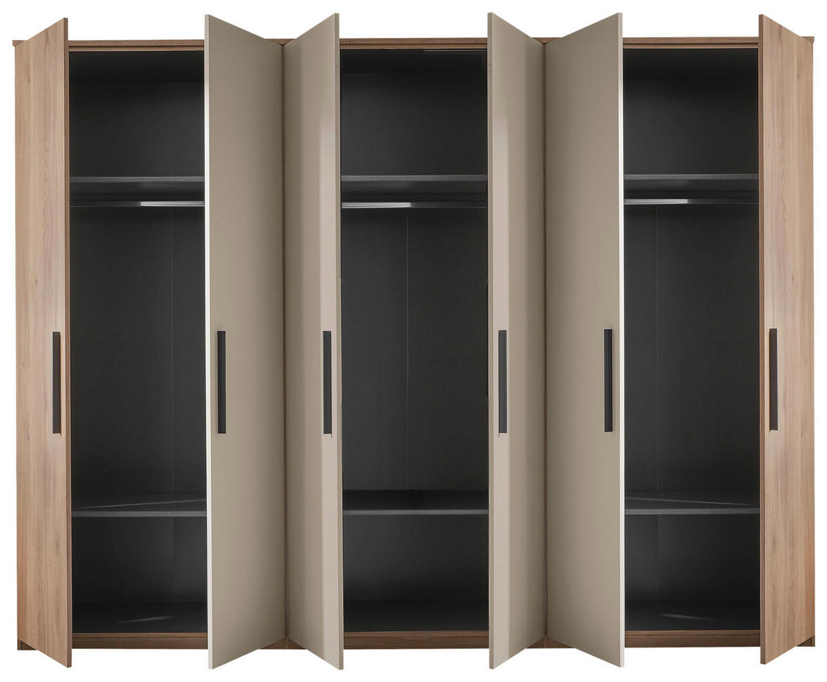 DREHTÜRENSCHRANK in Eichefarben, Kaschmir  - Kaschmir/Eichefarben, Design, Holzwerkstoff/Metall (300,5/227,7/60cm) - Xora
