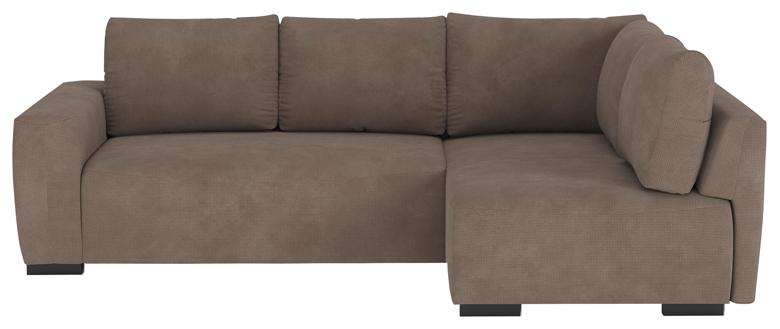 ECKSOFA  in Mikrofaser Taupe  - Taupe/Schwarz, Trend, Kunststoff/Textil (252/170cm) - MID.YOU
