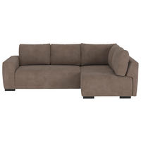 ECKSOFA  in Mikrofaser Taupe  - Taupe/Schwarz, Trend, Kunststoff/Textil (252/170cm) - MID.YOU