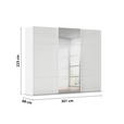 SCHWEBETÜRENSCHRANK 301/223/68 cm 3-türig Weiß  - Weiß, KONVENTIONELL, Glas/Holzwerkstoff (301/223/68cm) - Novel