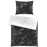 BETTWÄSCHESET Satin 160/210 cm  65 cm/100 cm  - Weiss/Schwarz, Trend, Textil (160/210cm) - Esposa