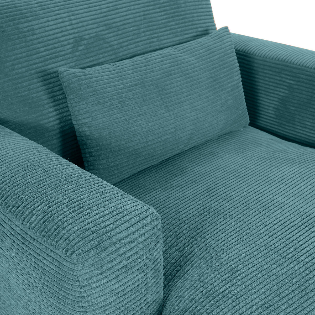 XXL-SESSEL in Cord Petrol  - Petrol/Schwarz, Romantik / Landhaus, Kunststoff/Textil (120/67/140cm) - Landscape