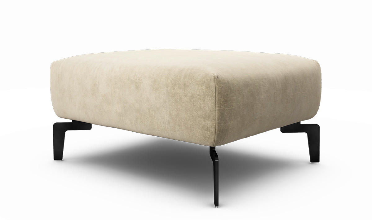 HOCKER Samt Naturfarben  - Schwarz/Naturfarben, Design, Textil/Metall (90/70/46cm) - SENSOO
